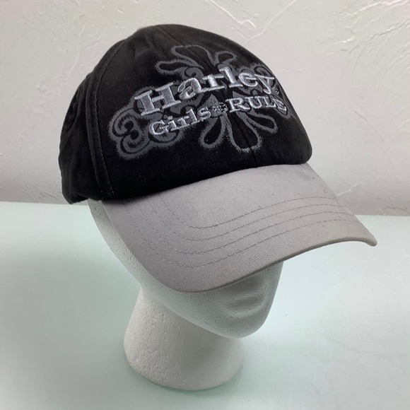 Harley Davidson Harley Girls Rule Hat Baseball cap SZ OSFA EUC - Picture 1 of 10
